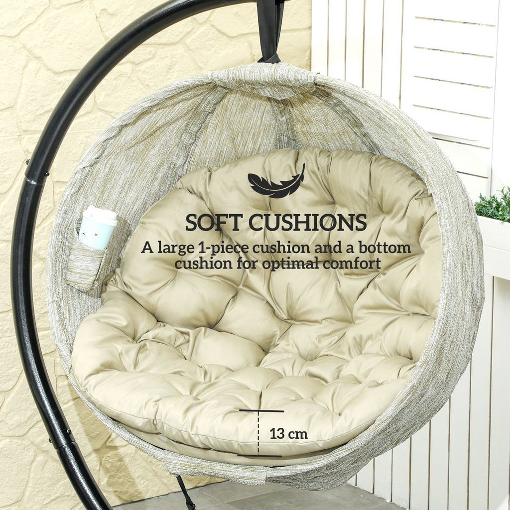Hanging Egg Chair Outdoor Indoor Swing Chair, Folding Basket