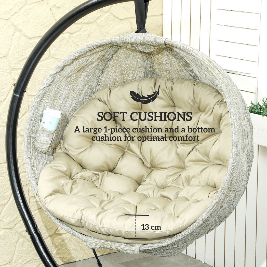 Hanging Egg Chair Outdoor Indoor Swing Chair, Folding Basket
