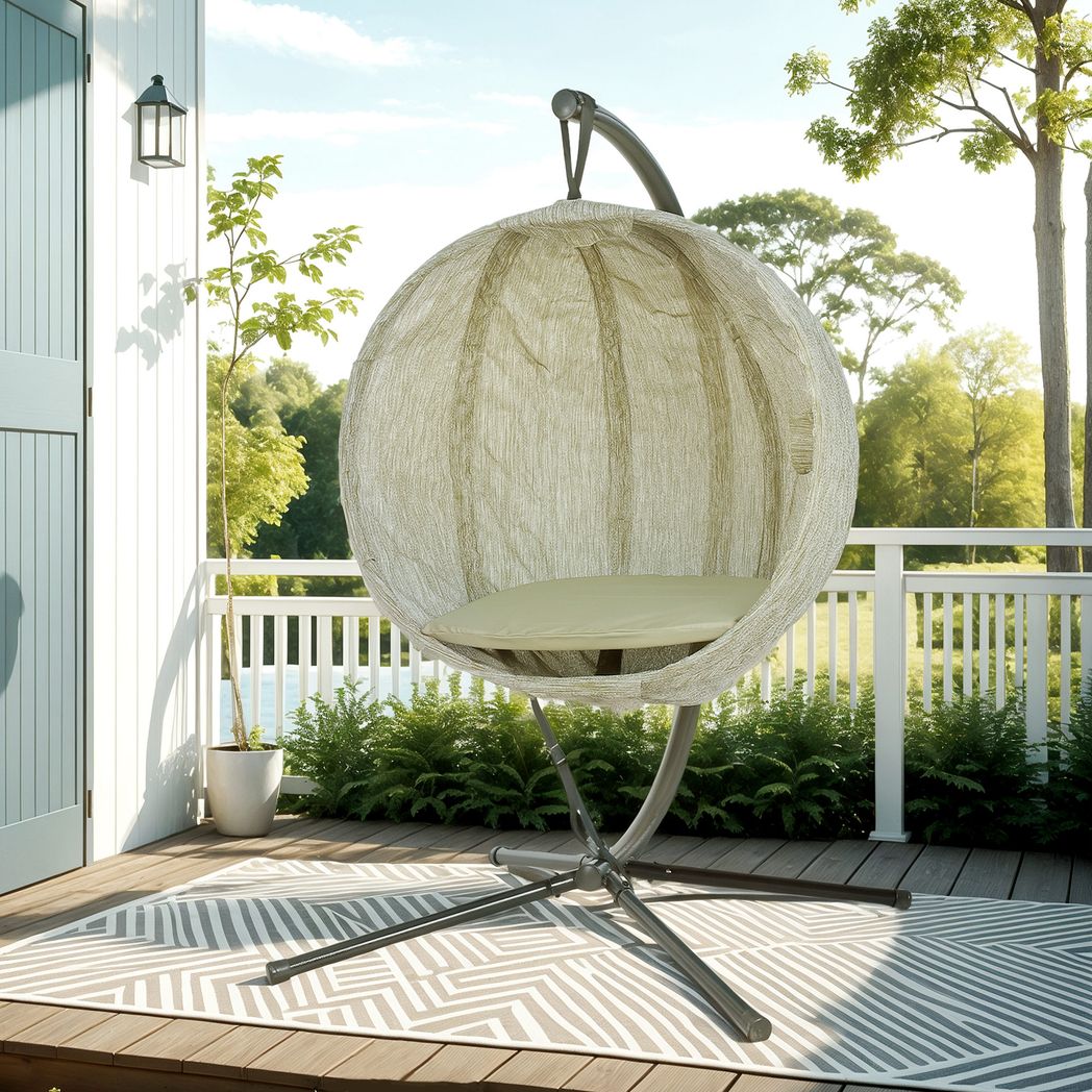 Hanging Egg Chair Outdoor Indoor Swing Chair, Folding Basket