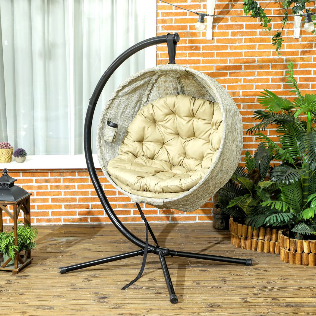Hanging Egg Chair Outdoor Indoor Swing Chair, Folding Basket