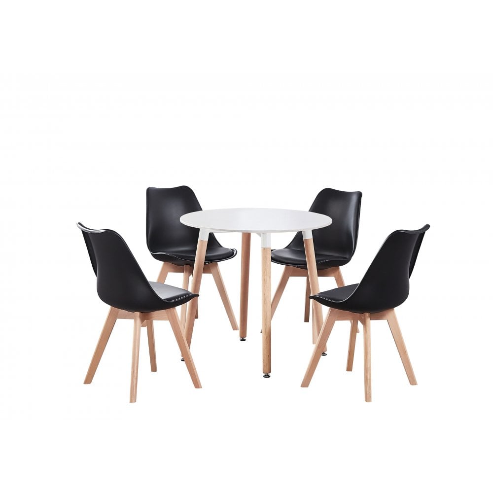 Halo Round Dining Table Set with 4 Chairs