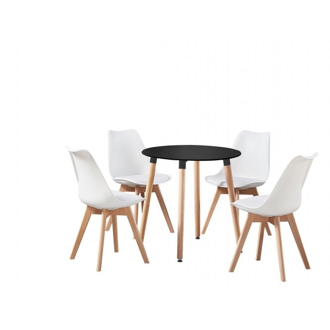 Halo Round Dining Table Set with 4 Chairs