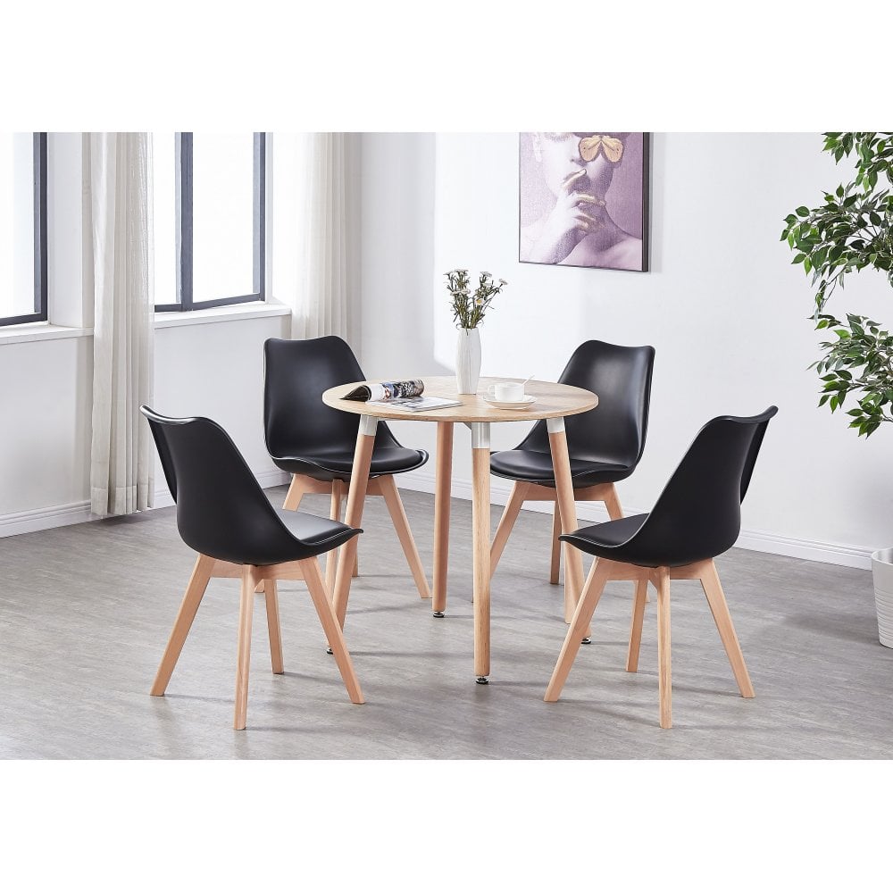 Halo Round Dining Table Set with 4 Chairs