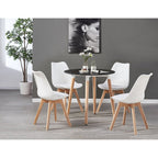 Halo Round Dining Table Set with 4 Chairs