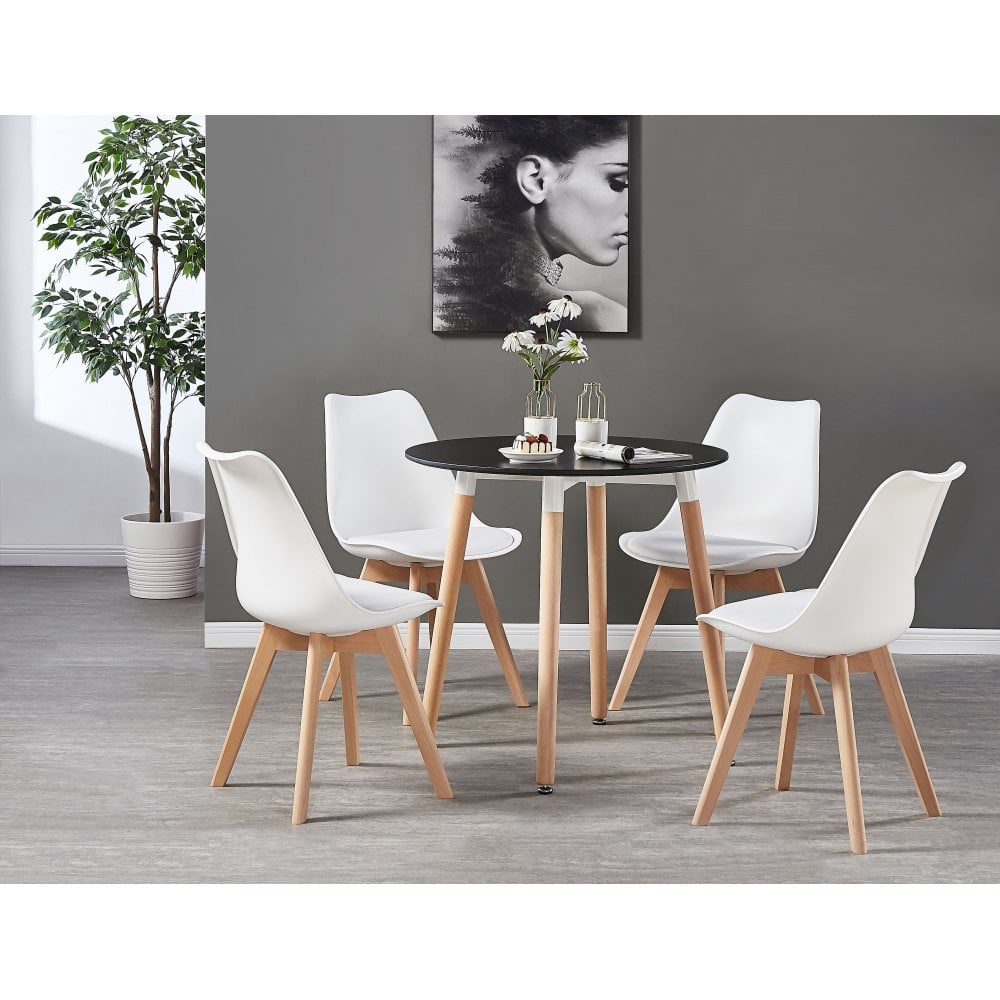 Halo Round Dining Table Set with 4 Chairs