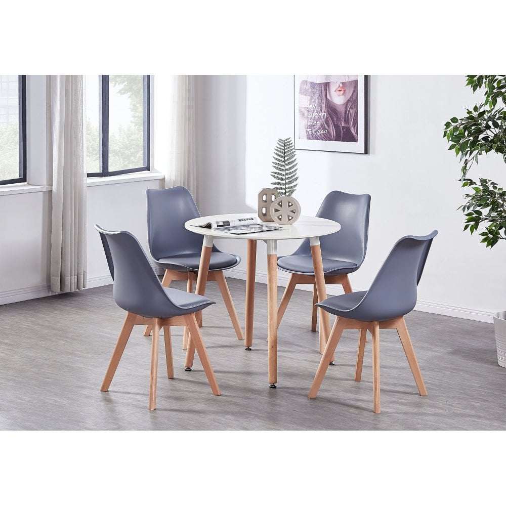 Halo Round Dining Table Set with 4 Chairs