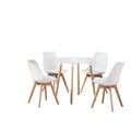 Halo Round Dining Table Set with 4 Chairs White White