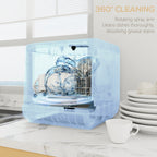 Worktop Dishwasher w/ 4 Place Settings 6 Programs, Silver Tone