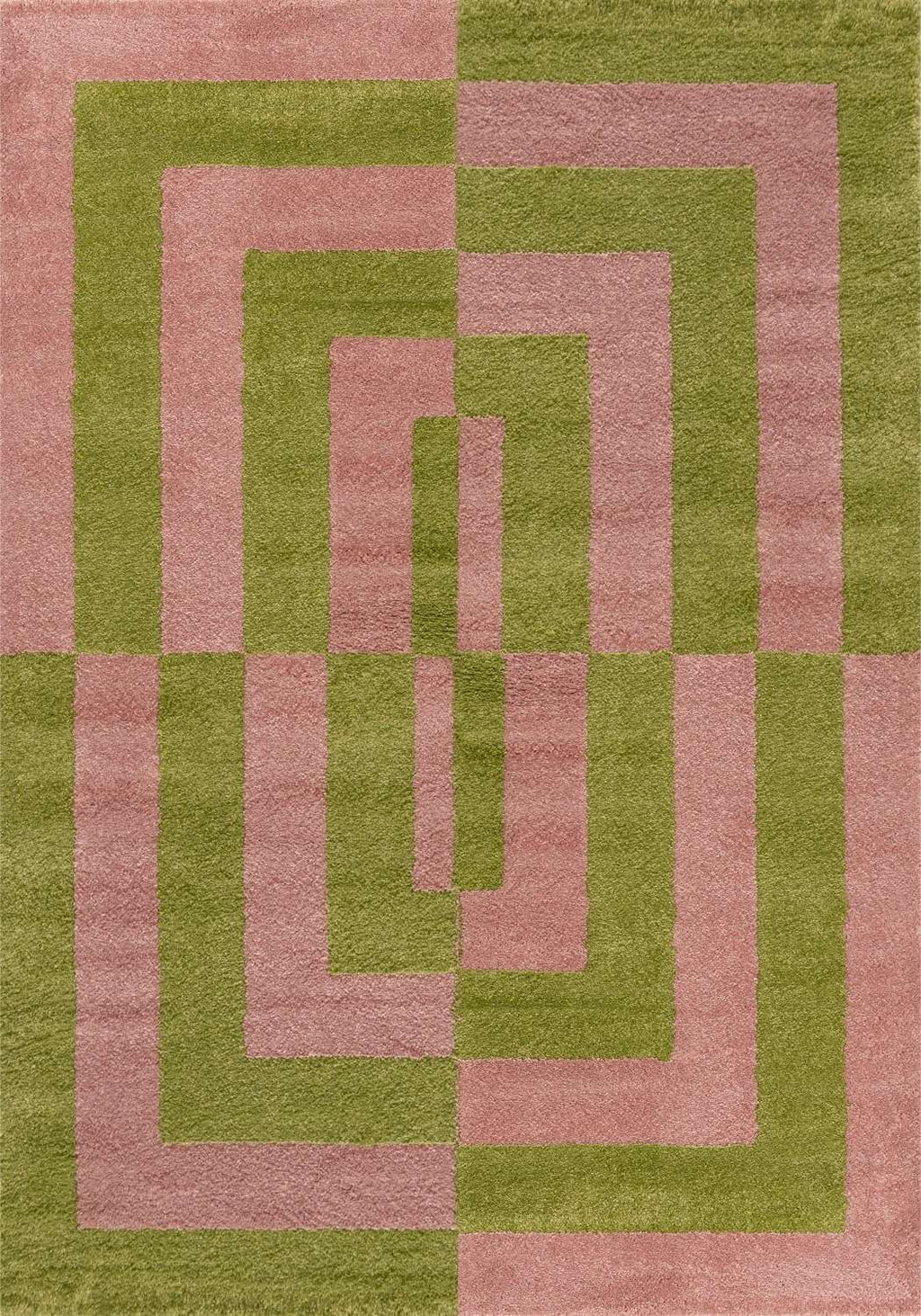 Joli Geometric Green & Pink Rug 240X340 cm