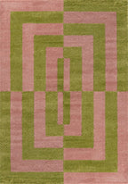 Joli Geometric Green & Pink Rug 240X340 cm