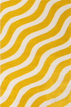 Joli Wave Yellow & White Rug