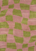 Joli Checkered Green & Pink Rug