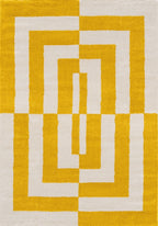 Joli Geometric Yellow & White Rug