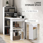 120cm Modern Computer Desk Bookshelf Study Table Workstation PC Laptop Writing Home Office 6 Shelves, White
