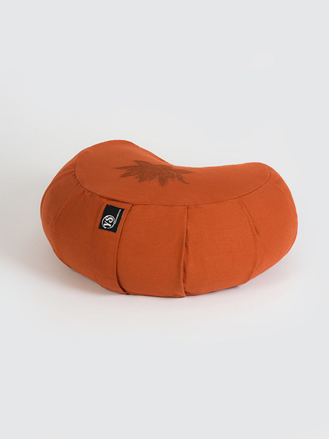 Yoga Studio GOTS Organic Cotton Crescent Lotus Zafu Buckwheat Cushion