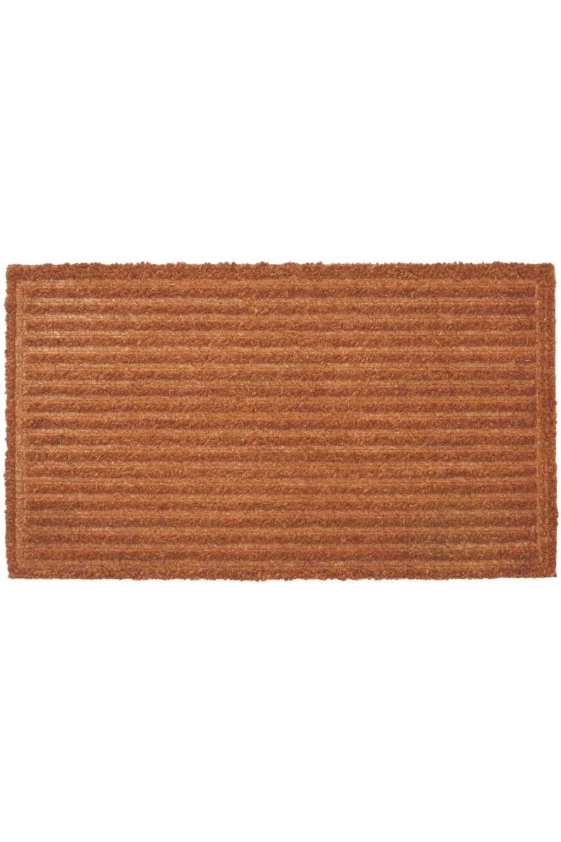 Coir Striped Pressed Mats 40x70 cm Brown