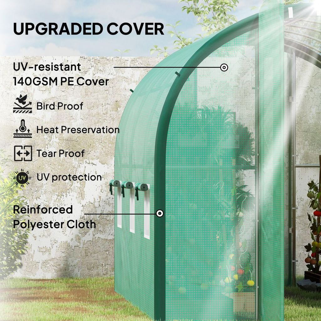 Tunnel Greenhouse Upgraded Structure, Hinged Doors, 4 x 3(m)