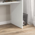 Modern Computer Desk, Home Office Table, Small Writing Desk with Storage Shelf, 90 x 50cm, White Wood Grain