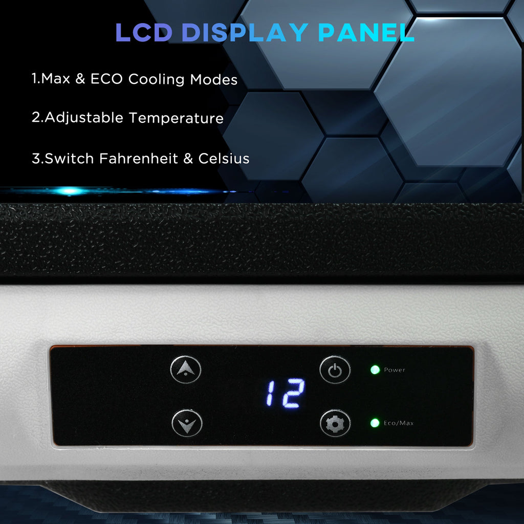 50L Car, Portable Compressor Car Fridge Freezer, Electric Cooler Box with 12/24V DC and 110-240V AC for Camping, Driving, Picnic, Down to -20℃