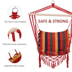 Hammock Chair Swing Colourful Striped Seat Porch Indoor Outdoor Hanging Beach