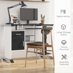 Computer Desk with Sliding Keyboard Tray, Storage Drawers and Host Box Shelf, Home Office Desk, Study Workstation, 100 x 52 x 75cm, Black