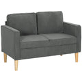 Compact 2 Seater Sofa with Under Seat Storage for Small Spaces Grey