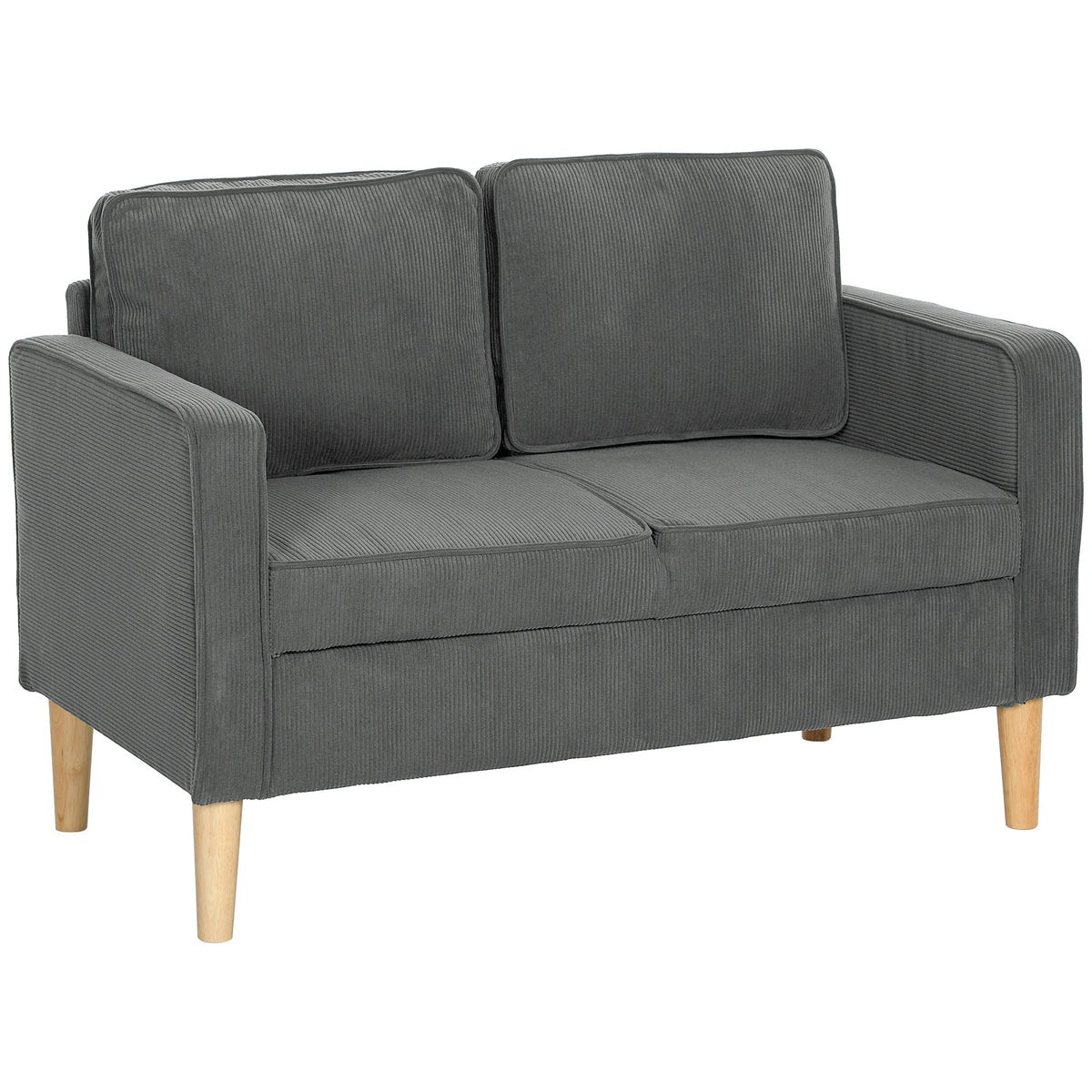 Compact 2 Seater Sofa with Under Seat Storage for Small Spaces Grey