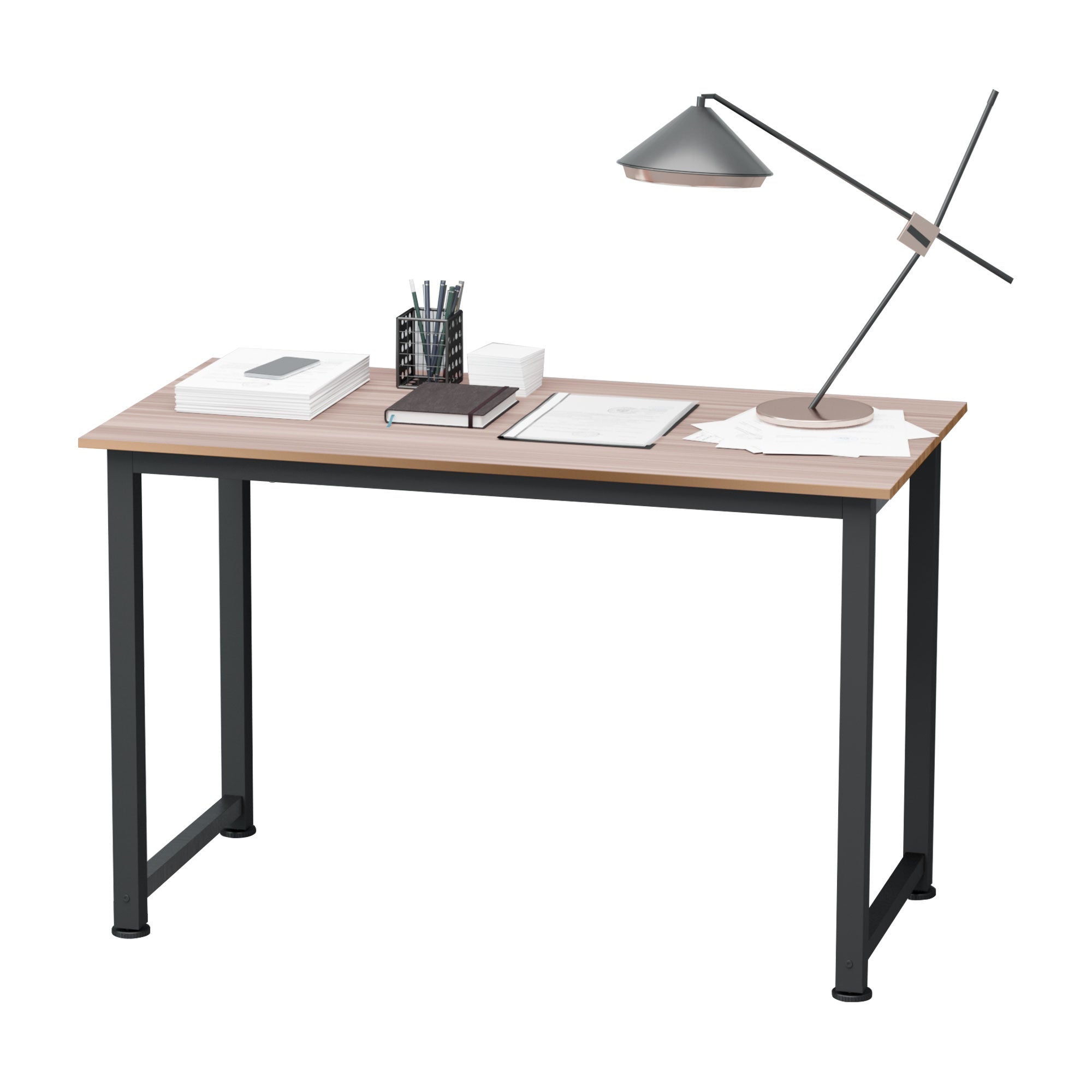 Computer Desk, Writing Table, 120 x 60 x 76cm Workstation for Home Office, Study with Metal Frame, Simple Assembly, Black Black