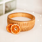 Large Apple Pie Scented Wooden Candle Round Autumn Décor 13cm