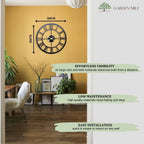 50cm Black Garden Wall Clock Waterproof Roman Numeral Design