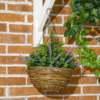2 PCs Artificial Lisianthus Flower Hanging Planter Basket with Colourful Detail