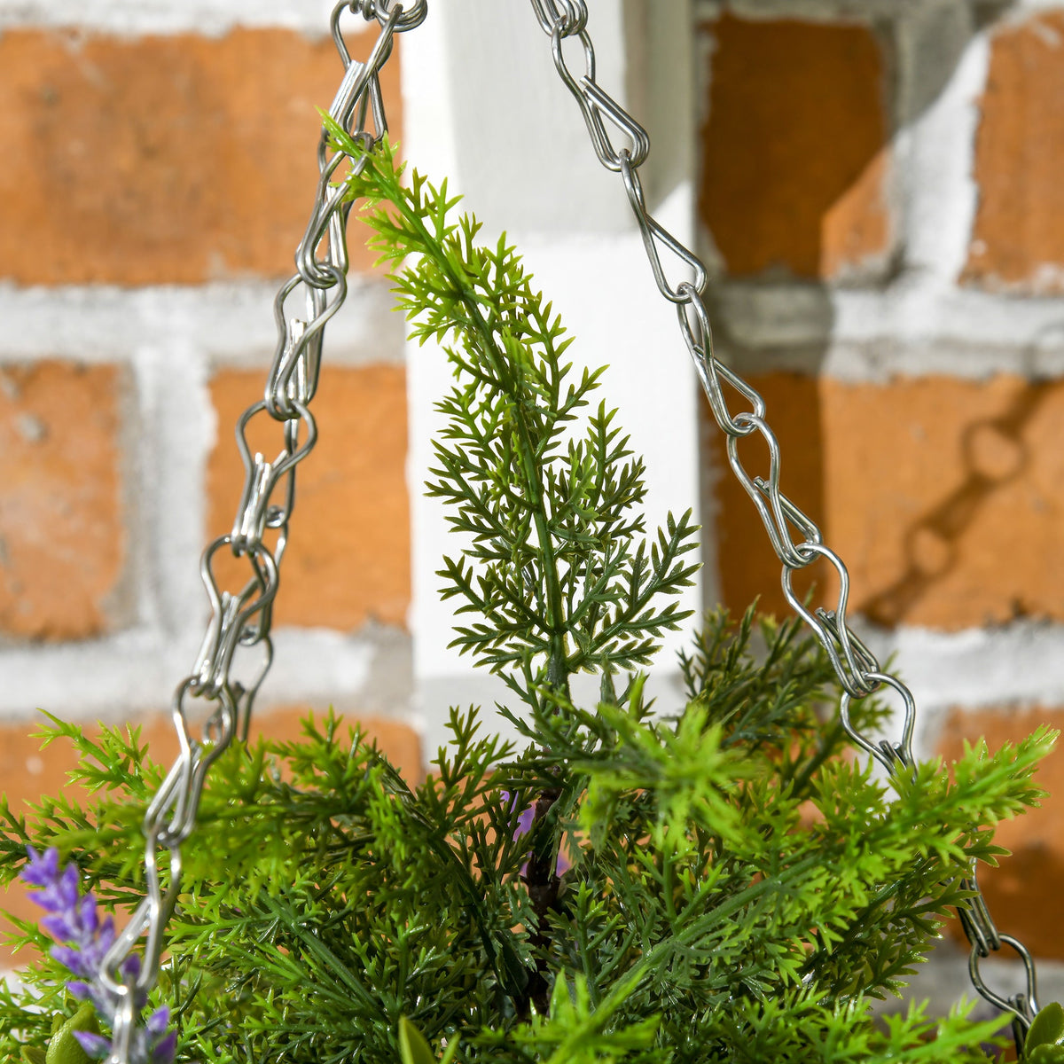 2 PCs Artificial Lisianthus Flower Hanging Planter Basket with Colourful Detail