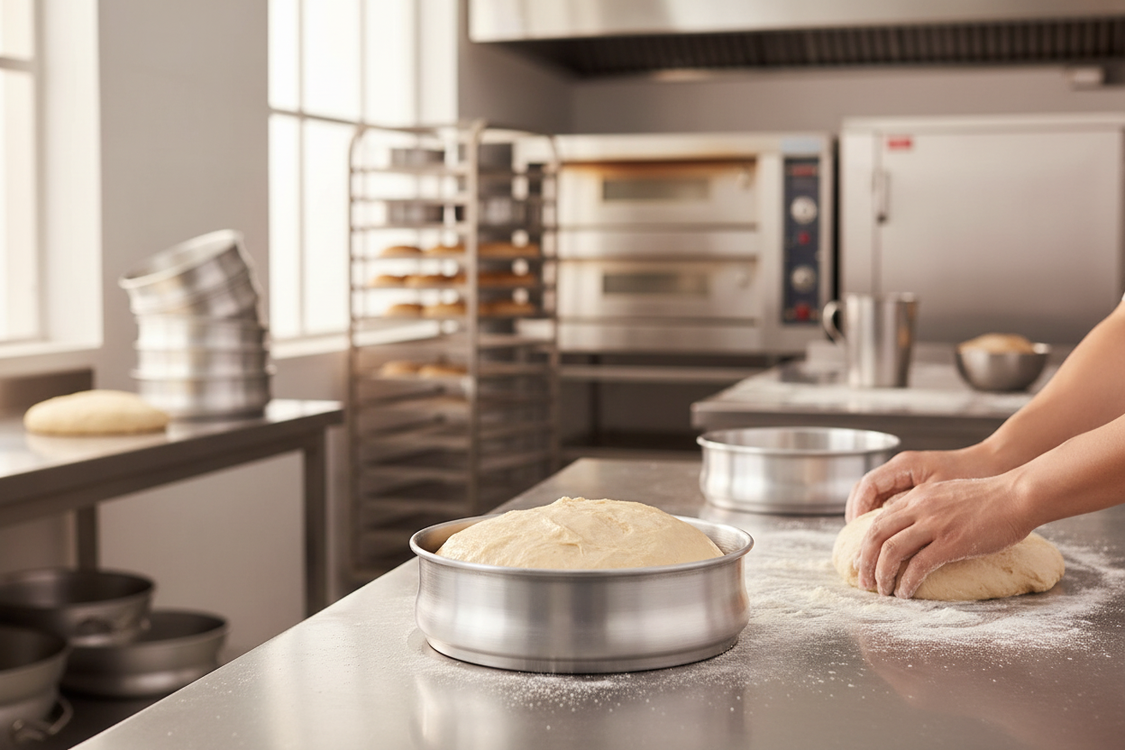 Stackable Aluminium Round Dough Pan 1.4Ltr