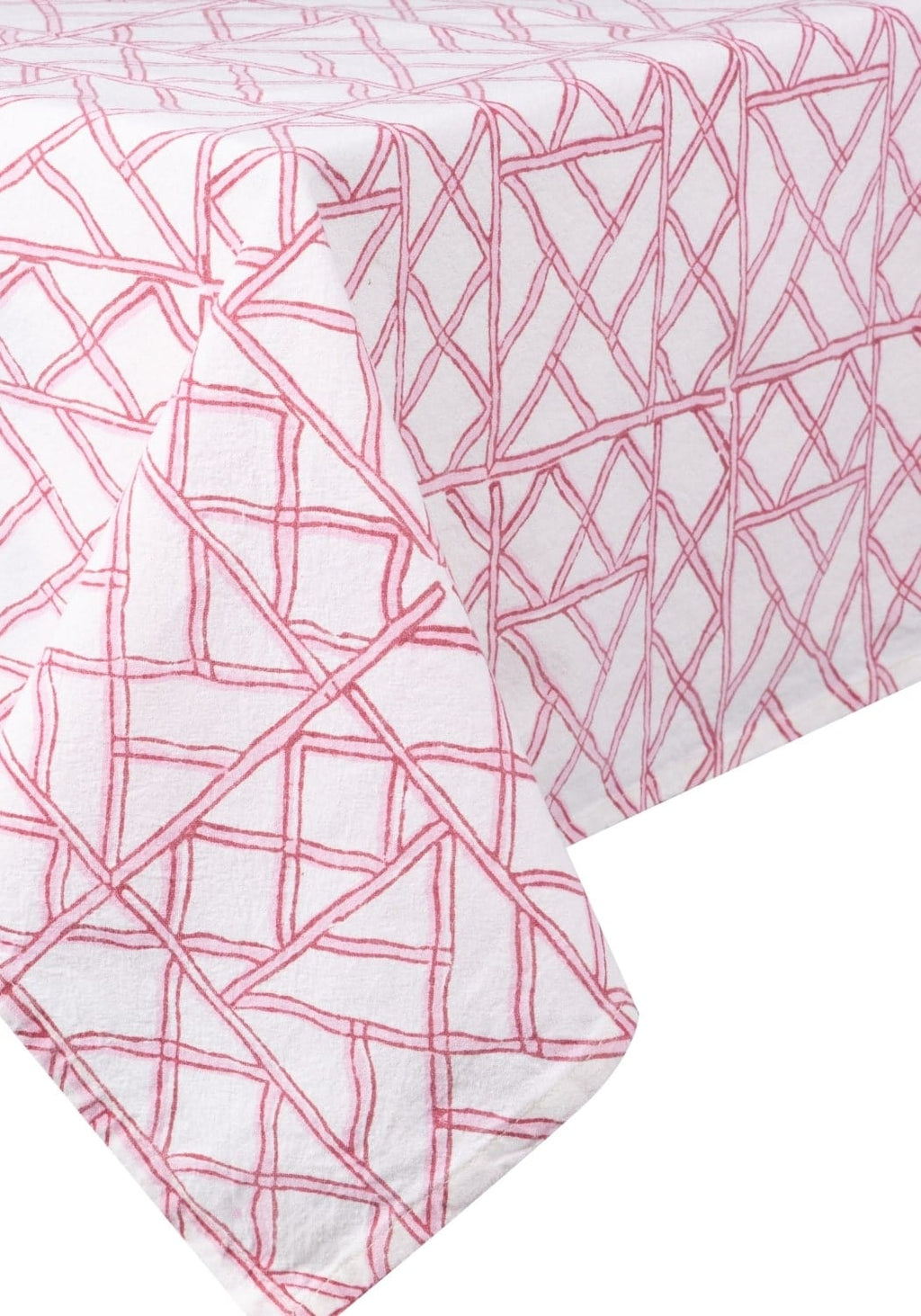 Lily's Pink Bamboo Lattice Tablecloth