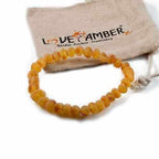 Adult Bees Knees Raw Honey Baltic Amber Stretch Bracelet