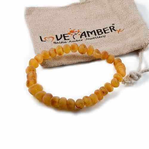 Adult Bees Knees Raw Honey Baltic Amber Stretch Bracelet
