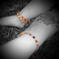 Adult Blossom Honey Baltic Amber Purple Howlite Lapis Lazuli Quartz Anklet