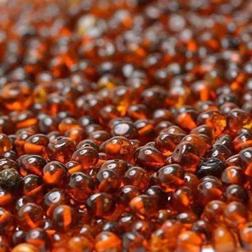 Adult Chakra Polished Cognac Baltic Amber Gemstone Stretch Bracelet