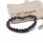 Adult Cherryaid Raw Dark Cherry Baltic Amber Stretch Bracelet