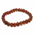 Adult Cocoa Raw Unpolished Cognac Baltic Amber Stretch Bracelet 21cm (XXL Elastic)