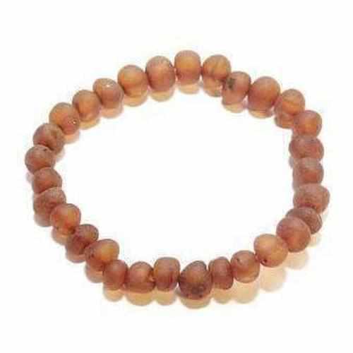 Adult Cocoa Raw Unpolished Cognac Baltic Amber Stretch Bracelet