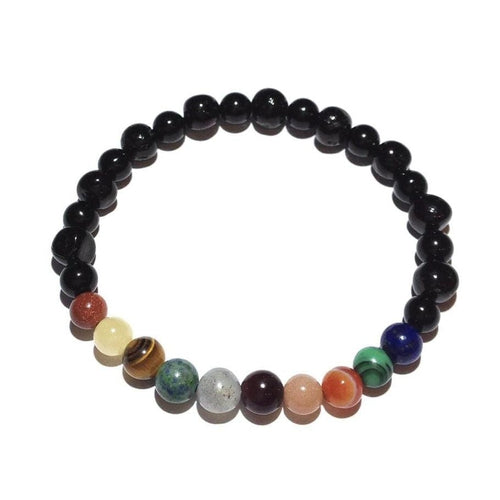 Adult Cosmos Solar System Planet Stretch Gemstone Shungite Baltic Amber Bracelet