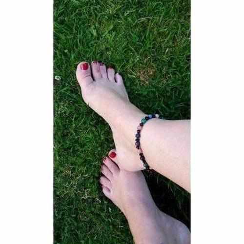 Adult Earthchild Cherry Baltic Amber Gemstone Anklet