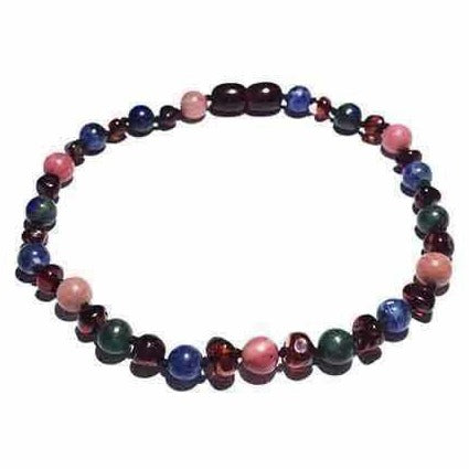 Adult Earthchild Cherry Baltic Amber Gemstone Anklet