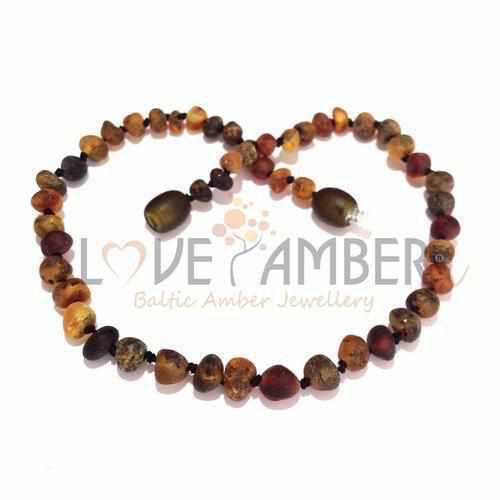 Adult Enchanted Raw Green Baltic Amber Necklace
