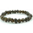 Adult Evergreen Green Baltic Amber Stretch Bracelet
