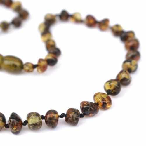 Adult Evergreen Polished Green Baltic Amber Anklet