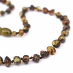 Adult Evergreen Polished Green Baltic Amber Anklet