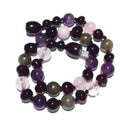 Adult Gaia Amethyst Rose Quartz Labradorite Baltic Amber Anklet 26cm (L Adult Ankle)