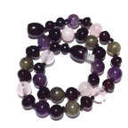 Adult Gaia Amethyst Rose Quartz Labradorite Baltic Amber Anklet 26cm (L Adult Ankle)